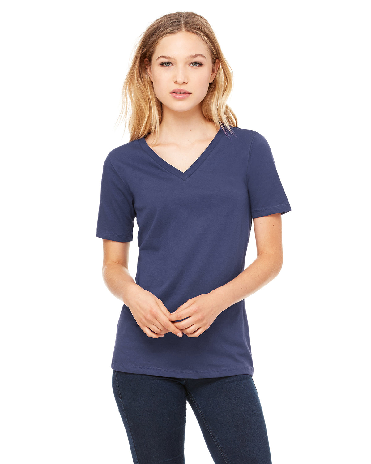 6405 – Bella + Canvas Ladies’ Relaxed Jersey Short-Sleeve V-Neck T-Shi ...