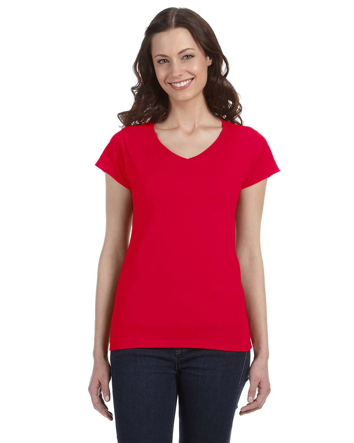 Gildan Ladies Softstyle Fitted V Neck